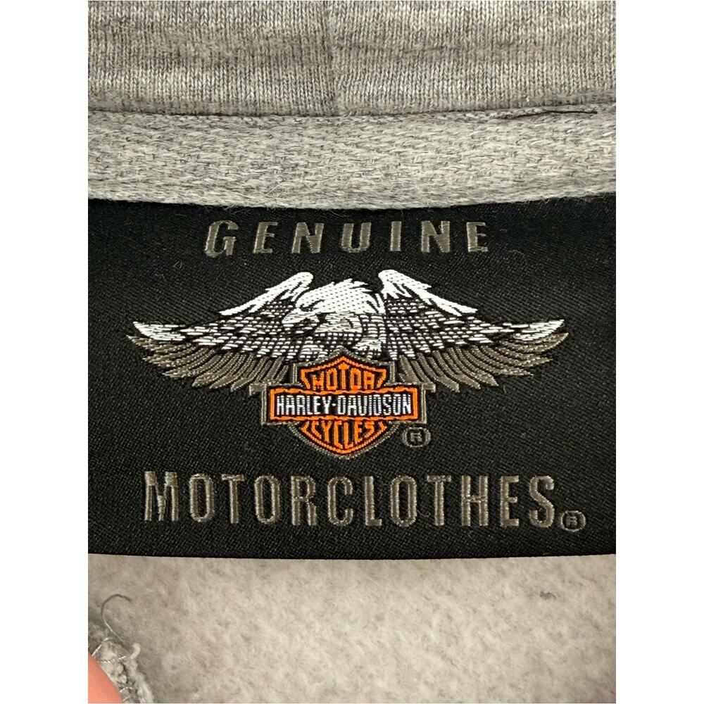 Harley Davidson Men's Color Block Biker Heavyweight Hoodie Blue Black Grey XL - Picture 8 of 12